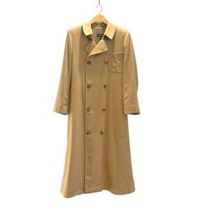 J. Peterman Co Trench Women Size 8 Wool Silk Long Pea Coat Jacket Italy
